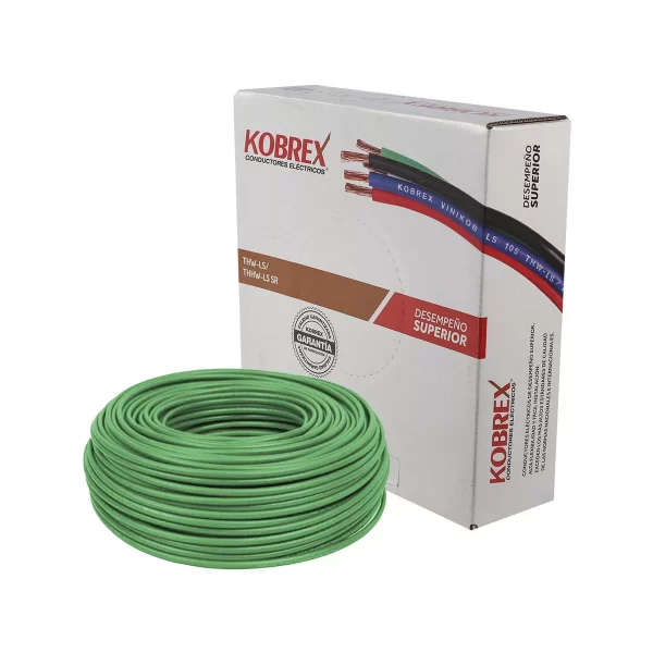 CABLE THW/THHW-LS CAL 10 CAJA 100M KOBREX VERDE