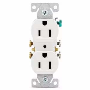 Receptáculo dúplex estándar Eaton 270W de 15A y 125V en color blanco