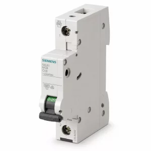 Interruptor termomagnético Siemens 5SL6116-7CC de 1 polo y 16 A para riel DIN