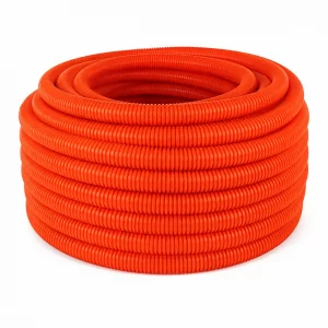 Poliducto corrugado naranja de 3/4 de pulgada en rollo de 50 metros, SKU MACLN34-50.